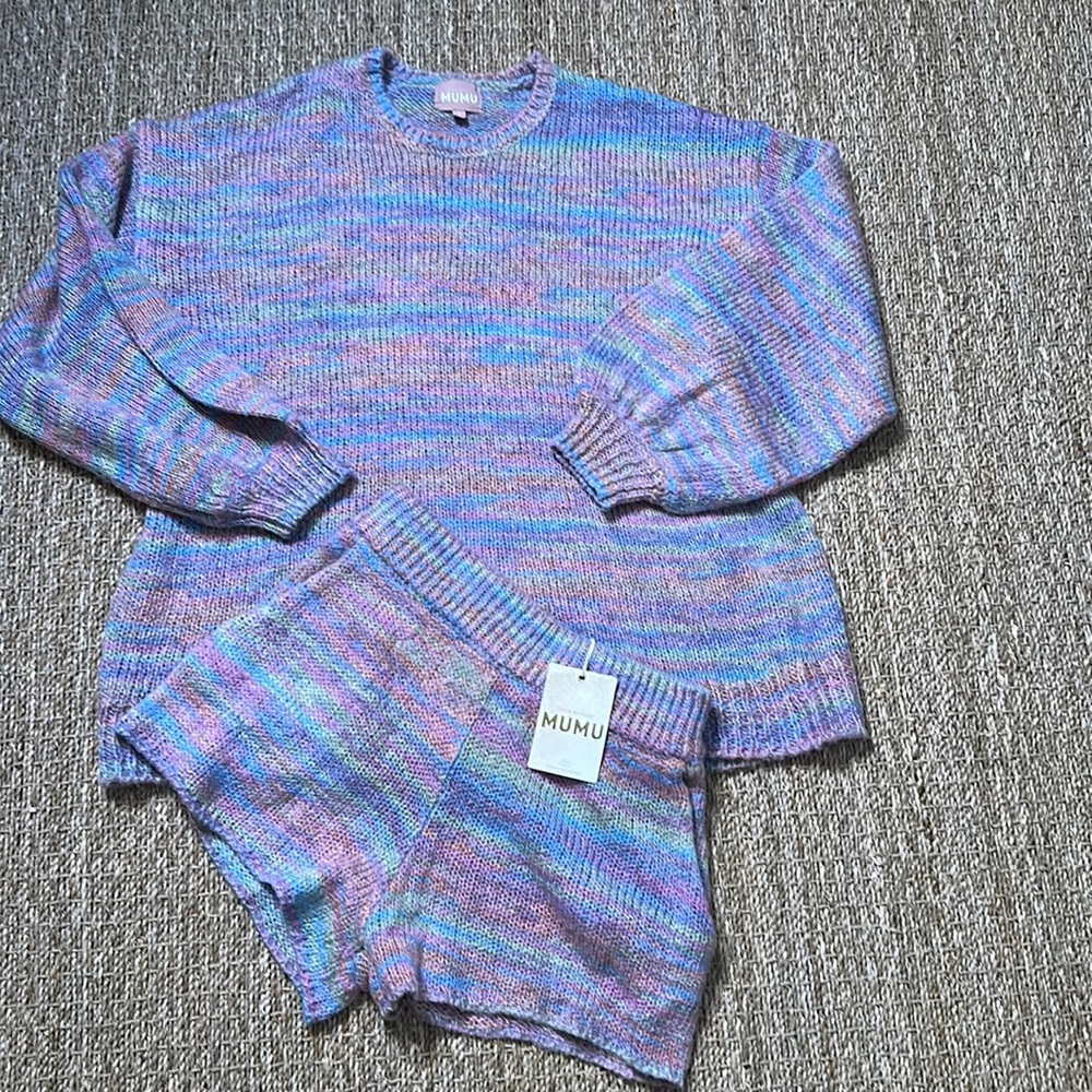 Show Me Your Mumu Yarn Dyed Swester and Shorts Set